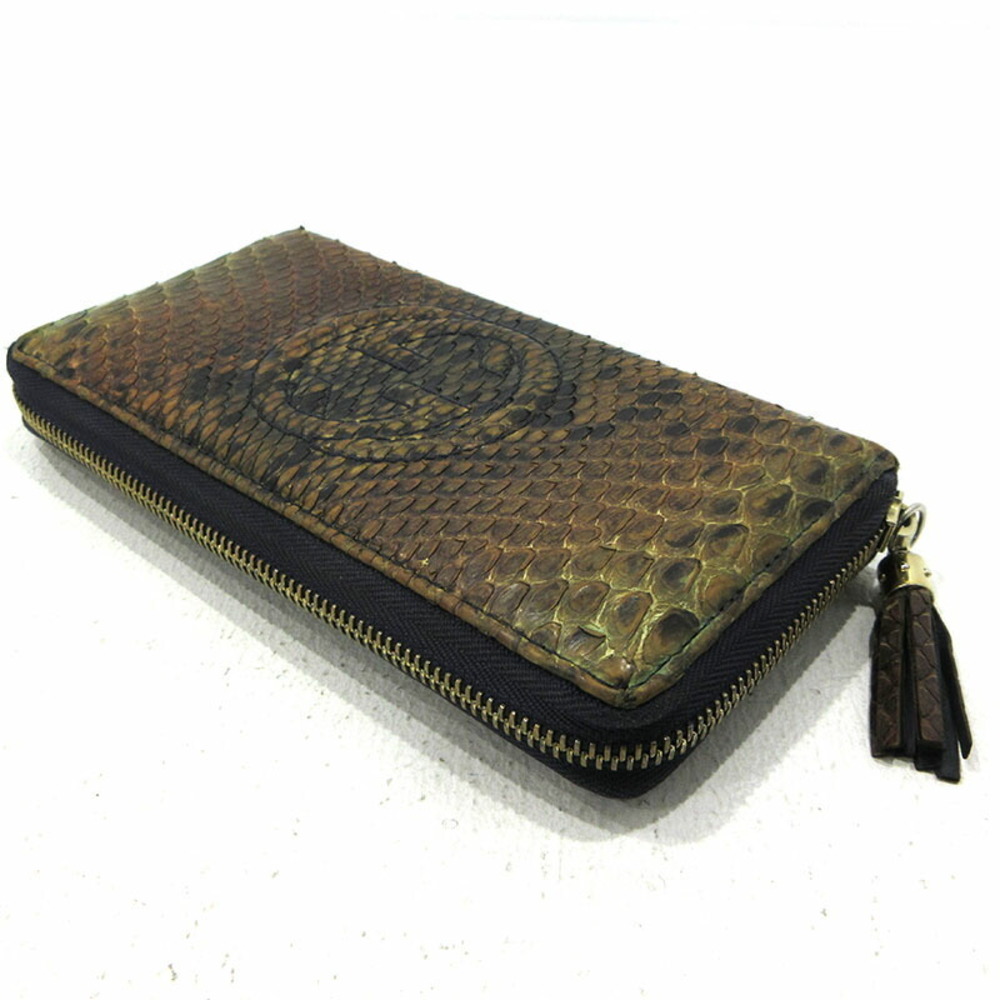 Gucci Python Soho Zip Around Long Wallet Brown - image 3
